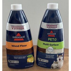 2- BISSELL Wood & Pet Multi-Surface Febreze FLOOR CLEANER CROSSWAVE & SPINWAVE
